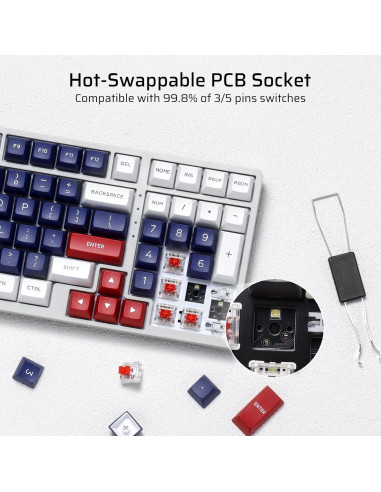 Teclado Mecánico LTC NB981 98 Teclas Retroiluminado Blanco