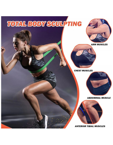 Juego de Bandas de Resistencia Genérico - 5 Niveles de Alta Dureza