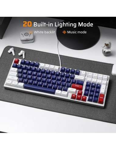 Teclado Mecánico LTC NB981 98 Teclas Retroiluminado Blanco