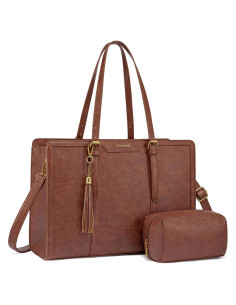 Bolsa para Laptop LOVEVOOK 15.6" Cuero Vintage Marrón