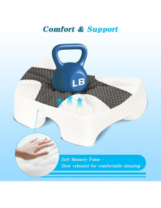 Almohada Ergonómica EliteGuard con Agujero para Brazo - Gris 2