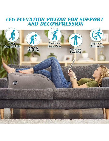 Cojín en cuña inflable BLABOK para elevar piernas 63x50 cm