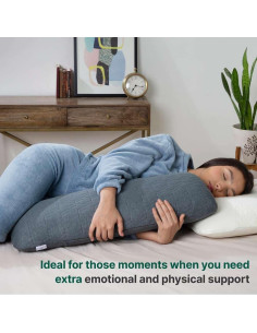 Almohada Corporal Corta La White Willow Espuma Viscoelástica Gris 2