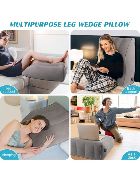 Cojín en cuña inflable BLABOK para elevar piernas 63x50 cm