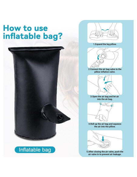 Cojín en cuña inflable BLABOK para elevar piernas 63x50 cm