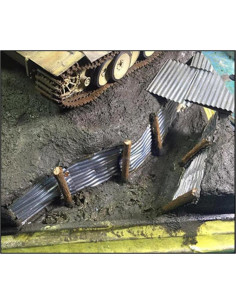 8 Piezas Tejas Corrugadas de Acero Escala 1:35 Colaxi 2