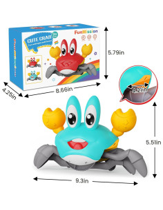 Juguete Cangrejo Rodante FunMission Verde con Música y Luz LED 2