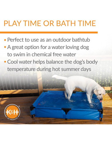 Piscina para Mascotas K&H Extra Grande 127x81cm Plegable