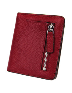 Cartera de Cuero AINIMOER Pequeña con Bloqueo RFID