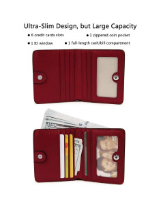 Cartera de Cuero AINIMOER Pequeña con Bloqueo RFID 2