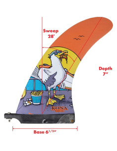 Aleta Central Clásica KONA 22,86 cm para Longboard y SUP 2