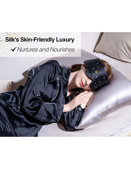 Máscara de Sueño de Seda Fleur&Yang Ajustable Estrella