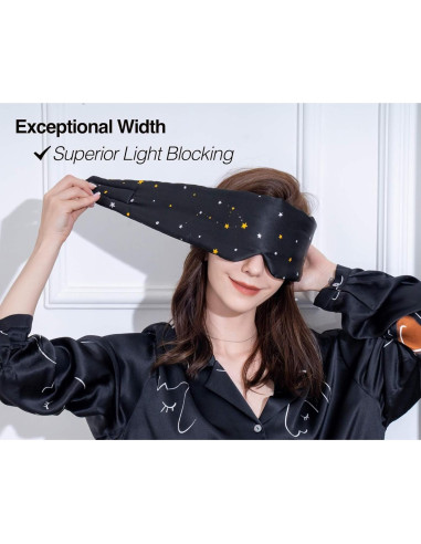 Máscara de Sueño de Seda Fleur&Yang Ajustable Estrella