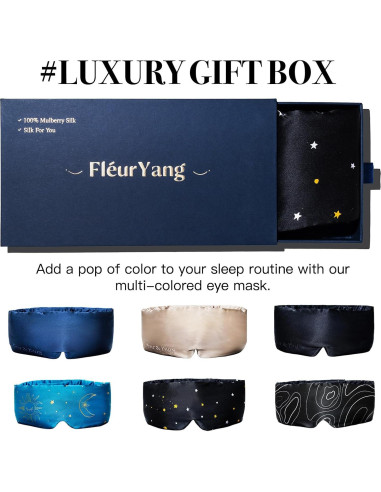 Máscara de Sueño de Seda Fleur&Yang Ajustable Estrella