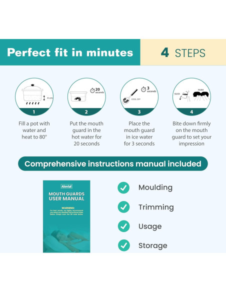 Protector Bucal Alevial para Bruxismo y TMJ - 6 Unidades