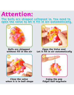 Pelotas Inflables Antiestrés Genuvi 16 PCS Juguetes 3D 2