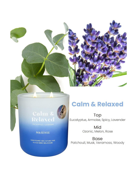 Vela Aromática M&SENSE Eucalipto y Lavanda 400g 80h