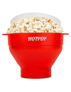 Hacedor de Palomitas HotPop Silicona Plegable 15 Tazas Negro