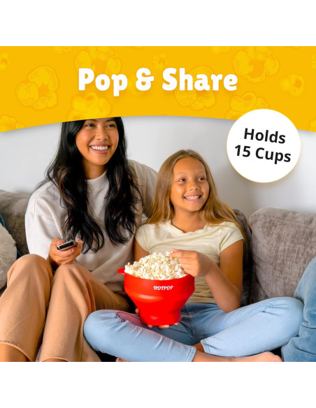 Hacedor de Palomitas HotPop Silicona Plegable 15 Tazas Negro