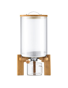 Contenedor de vidrio Tioncy 8L con tapa hermética y soporte