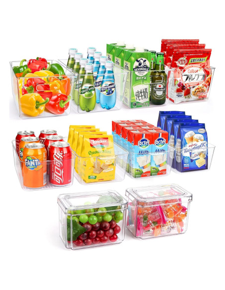 Juego de 10 Organizadores de Alimentos YKIOKE - Plástico Transparente Juego de 10 Organizadores de Alimentos YKIOKE - Plástico Transparente