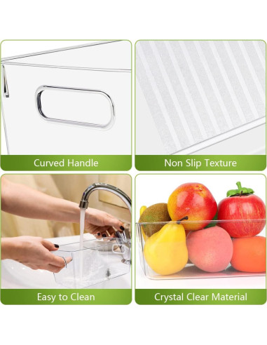 Juego de 10 Organizadores de Alimentos YKIOKE - Plástico Transparente