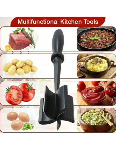 Aplastador de Carne Molida Moritic - Mango Ergonómico y 5 Cuchillas 2