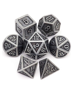 Juego de Dados DND Haxtec Hierro Antiguo 7PCS con Bolsa