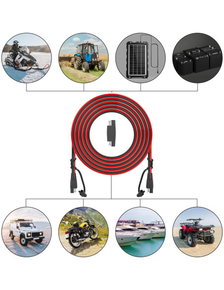 Cable de Extensión SAE 7.62m 16AWG POWISER Conector Rápido