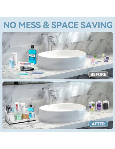 Organizador de Baño TuCao de Mármol con 3 Soportes Blanco