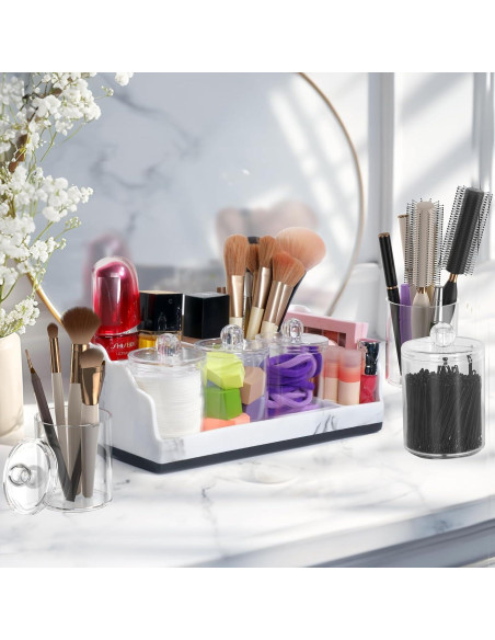 Organizador de Baño TuCao de Mármol con 3 Soportes Blanco