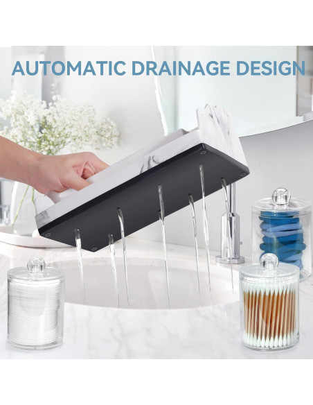 Organizador de Baño TuCao de Mármol con 3 Soportes Blanco