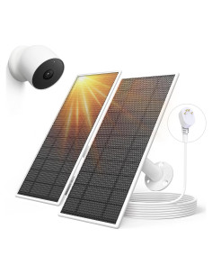 Panel Solar Aiobuvr para Cámara Google Nest 5W Paquete de 2