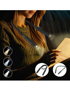 2 Luces de Lectura LED para Cuello Recargables 3 Colores 2