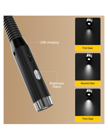 Luz de Lectura para el Cuello RinTao LED 3 Niveles Negra