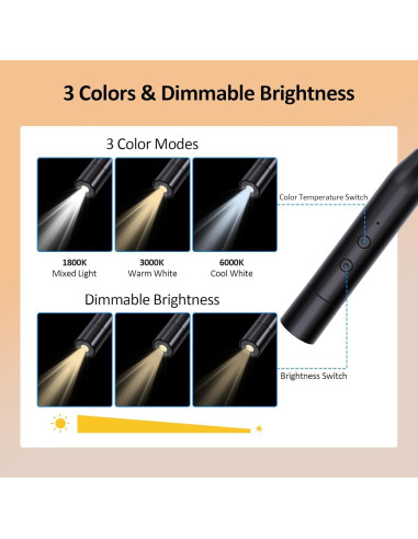 2 Luces de Lectura LED para Cuello Recargables 3 Colores