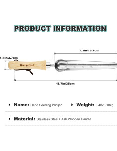 Widger de Siembra Berry&Bird con Mango de Madera 34.8 cm 2