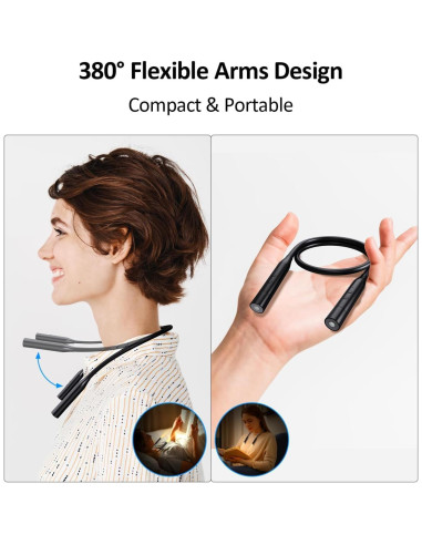 2 Luces de Lectura LED para Cuello Recargables 3 Colores