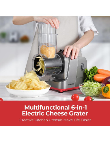 Rallador Eléctrico ATBKIT 250W 6 Cuchillas Acero Inoxidable