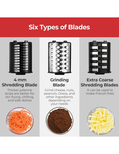 Rallador Eléctrico ATBKIT 250W 6 Cuchillas Acero Inoxidable