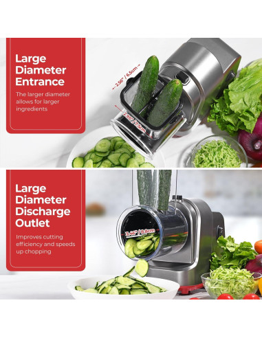 Rallador Eléctrico ATBKIT 250W 6 Cuchillas Acero Inoxidable