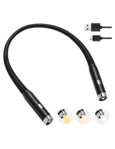 Luz de lectura LED recargable HHUWRUL F4, 3 niveles de brillo