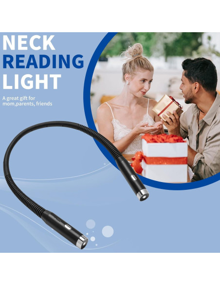 Luz de lectura LED recargable HHUWRUL F4, 3 niveles de brillo