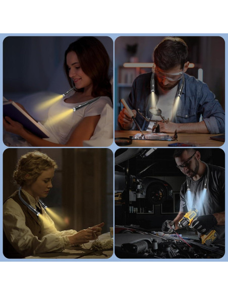 Luz de lectura LED recargable HHUWRUL F4, 3 niveles de brillo