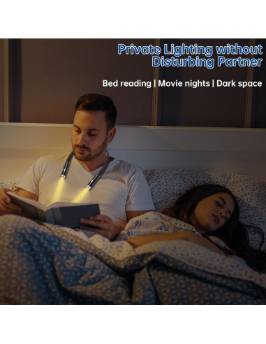 Luz de lectura LED recargable HHUWRUL F4, 3 niveles de brillo