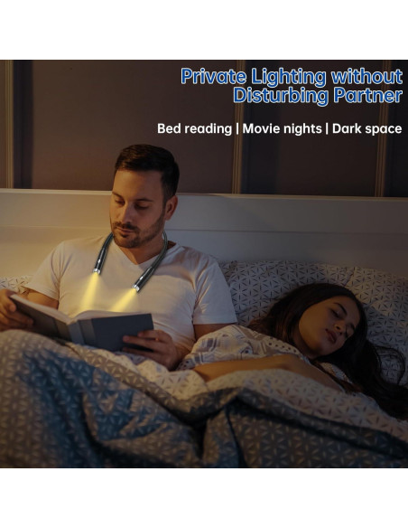 Luz de lectura LED recargable HHUWRUL F4, 3 niveles de brillo