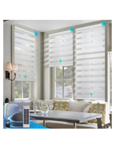 Persianas Zebra Motorizadas DENFOON 86x182 cm Solar Control Remoto