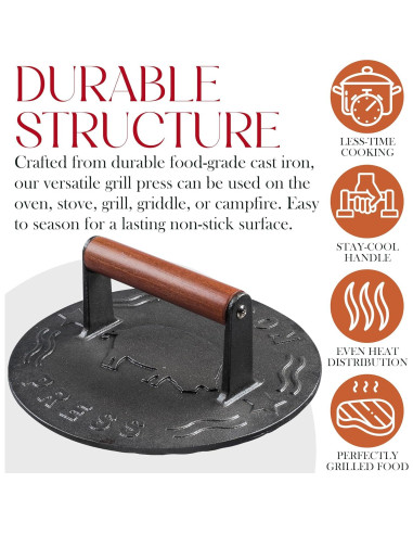 Prensa de Tocino Bellemain Hierro Fundido 22 cm