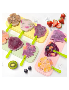 Moldes de Paletas Li & Zhao Silicona Rosa Trébol 4 Hojas