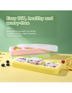 Moldes de Paletas Li & Zhao Silicona Rosa Trébol 4 Hojas 2